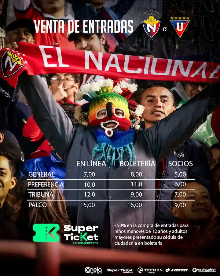 El Nacional desafía la crisis: Todo listo para una inédita Tarde Roja ante Liga de Quito 24 El Nacional confirma los precios de las entradas y el rival para la Tarde Roja en el Atahualpa. Compra tus boletos en línea o boletería.