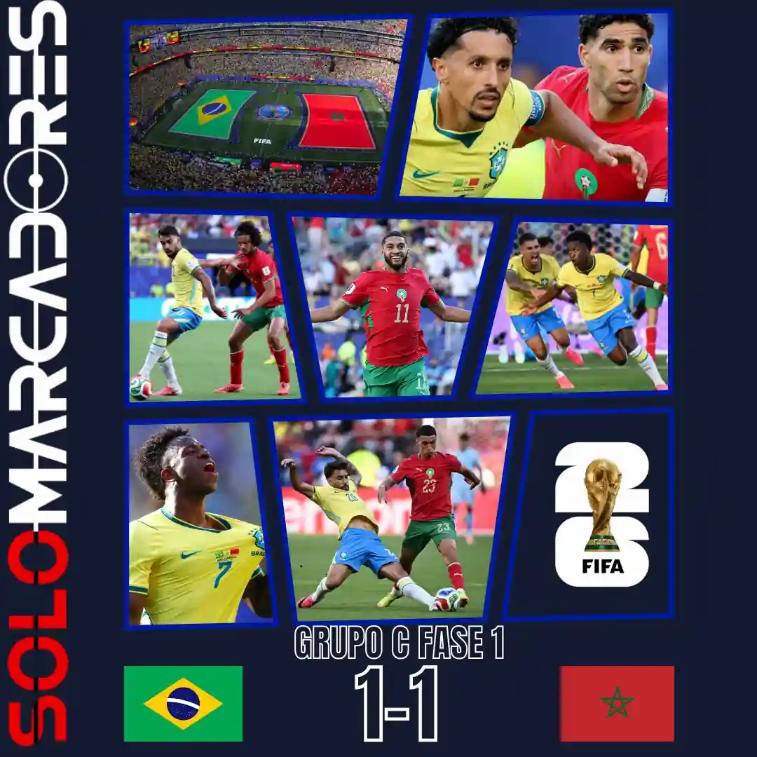 Vinicius Jr. rescata un debut amargo para Brasil con una obra de arte ante Marruecos 23 Brasil y Marruecos empataron 1-1 en el inicio del Grupo C del Mundial 2026. Ismael Saibari abrió el marcador y Vinicius Jr. anotó un golazo para la Canarinha.