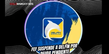 Delfín corre contra el reloj: la deuda que compromete su futuro en la LigaPro 5 La FEF suspendió a Delfín por una deuda de $350.000 con el club La Paz. El Cetáceo tiene hasta el viernes 26 de junio para pagar o perderá puntos.