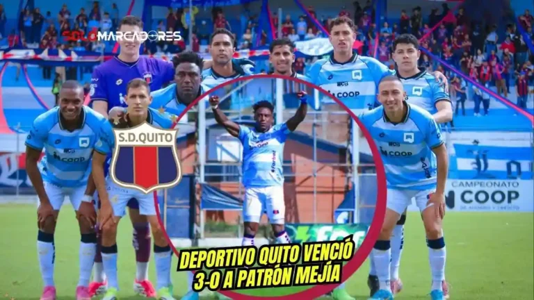Deportivo Quito derrotó 3-0 a Patrón Mejía con goles de Ocles, Ordóñez y Arroyo, consolidándose en la cima del cuadrangular de Segunda Categoría.