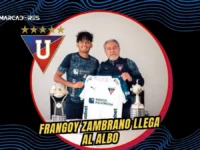 ¿El equilibrio que el mediocampo albo necesitaba? Frangoy Zambrano es el nuevo refuerzo de Liga de Quito 5 Liga Deportiva Universitaria de Quito anunció el fichaje de Frangoy Zambrano. El volante de 29 años llega desde Libertad de Loja para la segunda etapa.