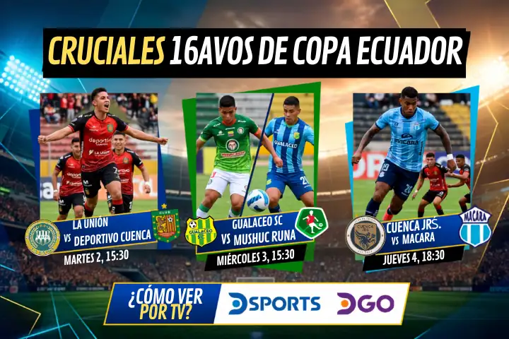 Se viene la definición en la Copa Ecuador: la agenda de los 16avos de final para esta semana y dónde ver los partidos 23 Se viene la definición en la Copa Ecuador: la agenda de los 16avos de final para esta semana y dónde ver los partidos