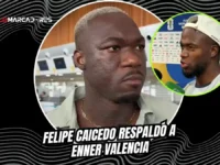 El respaldo de Felipe Caicedo para Enner Valencia 7 Felipe Caicedo defendió a Enner Valencia tras la fase de grupos de la Copa del Mundo y proyectó su titularidad junto a Kevin Rodríguez para 16avos.