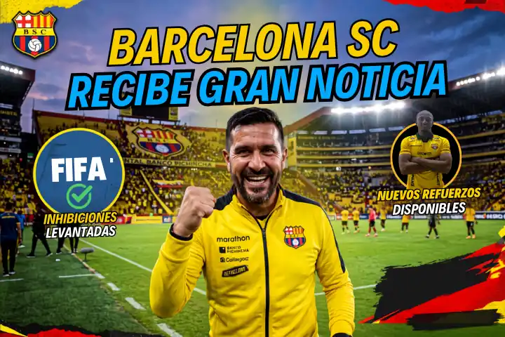 Barcelona SC levanta inhibiciones de FIFA y respira aliviado antes de medir a Deportivo Cuenca 23 Barcelona SC solucionó sus deudas ante FIFA y levantó las inhibiciones. César Farías podrá alinear a los nuevos refuerzos ante Deportivo Cuenca.