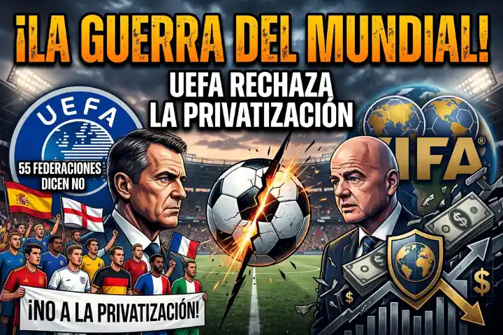 El rechazo que sacude a la FIFA: La UEFA y 55 federaciones frenan el plan de privatización del Mundial 22 La UEFA y sus 55 federaciones rechazan la privatización del Mundial impulsada por la FIFA y amenazan con no participar en sus torneos.