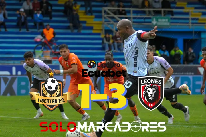 Leones FC venció a Libertad por la fecha 17 de la LigaPro 23 Con doblete de Anangonó y tanto de Pazmiño, Leones FC venció a Libertad en el Reina del Cisne. Los locales terminaron con diez hombres por expulsión.