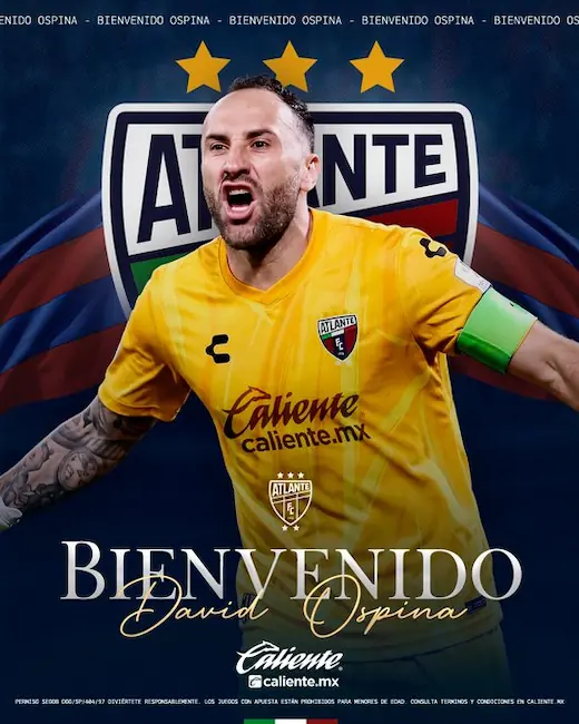 ¡Bombazo en el mercado! El arquero mundialista que reforzará a los Potros de Hierro 23 David Ospina llega al Atlante tras jugar el Mundial 2026. Revisa los detalles de su fichaje y su posible debut en la Liga MX frente a Cruz Azul.