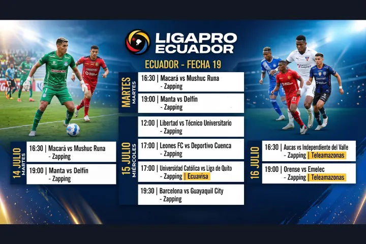 LigaPro por señal abierta: Tres partidos imperdibles que podrás ver gratis en la Fecha 19 22 Conoce qué partidos de la Fecha 19 de la LigaPro se transmitirán por señal abierta en Ecuador a través de Ecuavisa y Teleamazonas. Horarios oficiales.