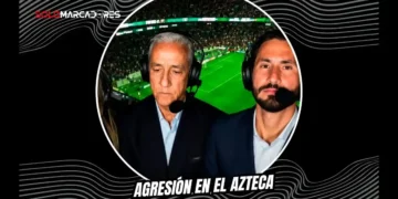 Periodistas de Teleamazonas sufren agresión a periodistas ecuatorianos en el Estadio Azteca. José Carlos Crespo recibió un impacto en vivo.