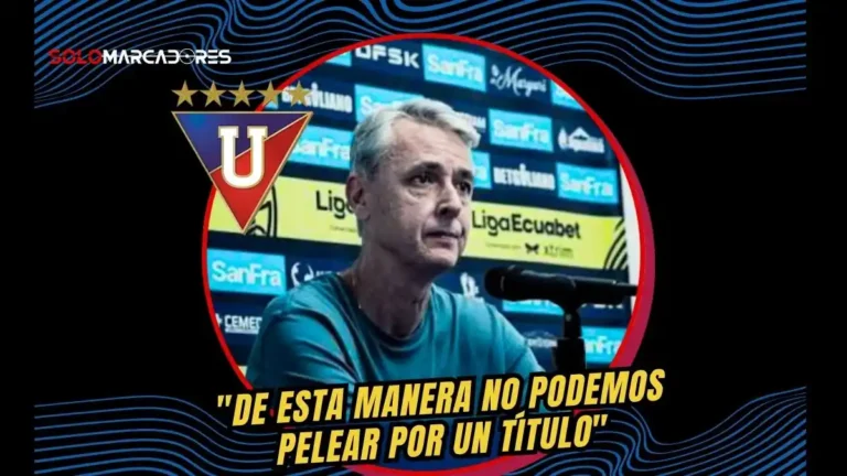 Tiago Nunes estalló tras la derrota de Liga de Quito ante Macará. El DT albo cuestionó la falta de regularidad y ve lejano el título de LigaPro.