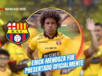 Barcelona SC se refuerza para la LigaPro: Erick Mendoza se viste de amarillo por tres temporadas 5 Barcelona SC confirmó el fichaje definitivo de Erick Mendoza. El extremo firmó por tres temporadas y ya se entrena con el equipo de César Farías.
