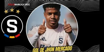 Jhon Mercado se estrena con gol en República Checa pero el Sparta Praga cae en el debut 6 Jhon Mercado anotó el único gol del Sparta Praga en la derrota 3-1 ante Zbrojovka Brno durante la primera fecha de la liga de República Checa.
