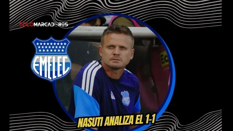 Cristian Nasuti analizó el empate de Emelec 1-1 ante Mushuc Runa. El DT señaló el desgaste físico y la falta de contundencia en el Capwell.