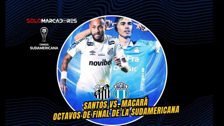 Santos vs Macará en los octavos de final de la Copa Sudamericana 2026. Los ambateños definirán la serie en condición de local.