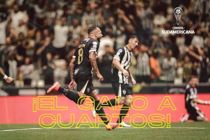 ¡Agonía y boleto en Belo Horizonte! Atlético Mineiro sella su pase a cuartos de la Copa Sudamericana 22 Atlético Mineiro avanzó a cuartos de la Copa Sudamericana tras igualar 2-2 con Bragantino (3-2 global) con gol de Cuello al 90+3.