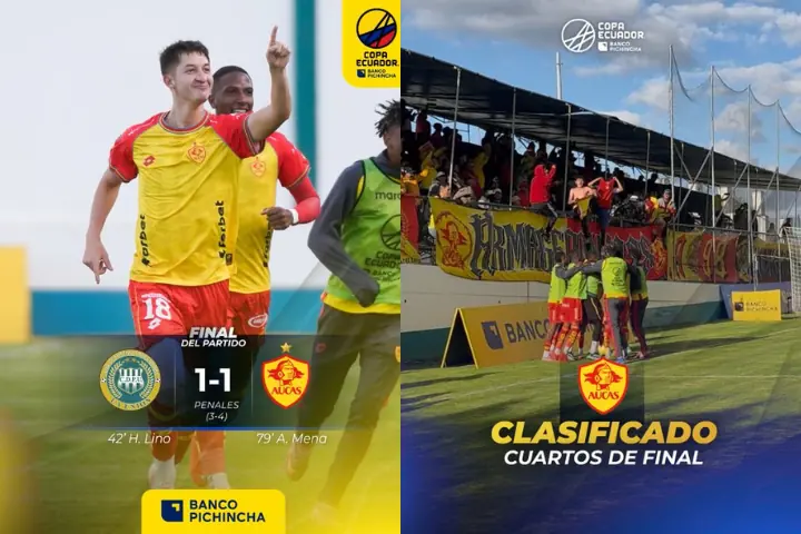 Aucas elimina a La Unión en penales y se mete en los cuartos de final de la Copa Ecuador 22 Aucas eliminó a La Unión de Cotopaxi en penales tras empatar 1-1. Hamilton Piedra fue la figura al atajar dos cobros decisivos.