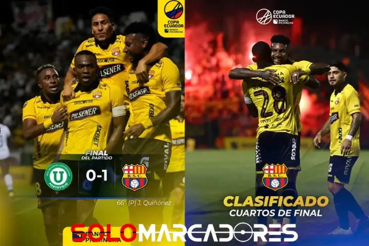 Barcelona SC vence a LDU Portoviejo y se mete en cuartos de la Copa Ecuador 23 Barcelona SC derrotó 1-0 a LDU Portoviejo con gol de penal de Jhonny Quiñónez y avanzó a cuartos de final de la Copa Ecuador tras siete años.