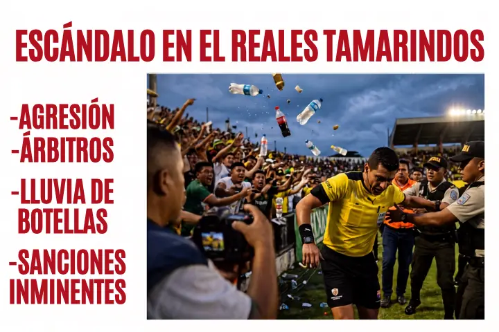 Lluvia de objetos contra la terna arbitral tras la clasificación de Barcelona SC en Portoviejo 23 Afición de Liga de Portoviejo lanzó objetos a los árbitros tras la clasificación de Barcelona SC en la Copa Ecuador. El club enfrenta sanciones.