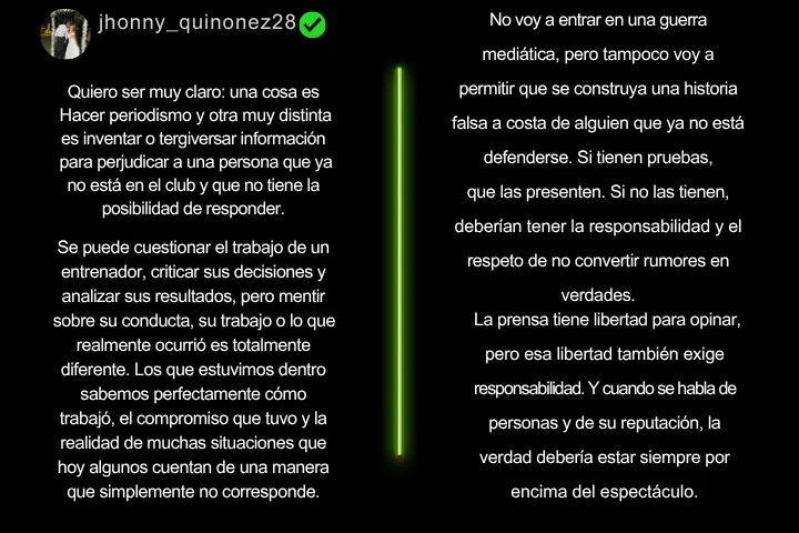 Johnny Quiñónez desmiente que César Farías haya agarrado del cuello a un joven 23 Johnny Quiñónez desmiente el supuesto altercado de César Farías en el camerino de Barcelona SC y exige responsabilidad al periodismo.