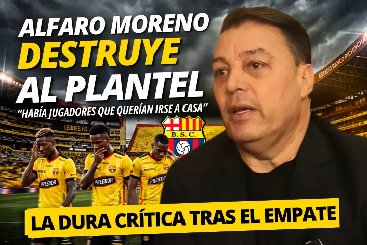 La devastadora crítica de Alfaro Moreno tras el insípido empate de Barcelona SC 23 Alfaro Moreno criticó duramente el nivel de Barcelona SC ante Leones FC y cuestionó la actitud de los nuevos refuerzos. Revisa sus palabras.