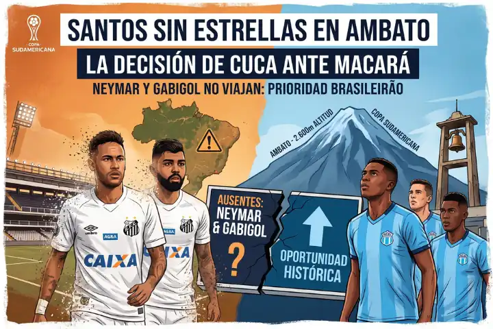Neymar y Gabigol fuera de la Copa Sudamericana: la drástica decisión de Santos para visitar a Macará 23 Santos visita a Macará en Copa Sudamericana sin Neymar ni Gabigol por decisión técnica. Conoce el motivo de Cuca y el panorama en Ambato.