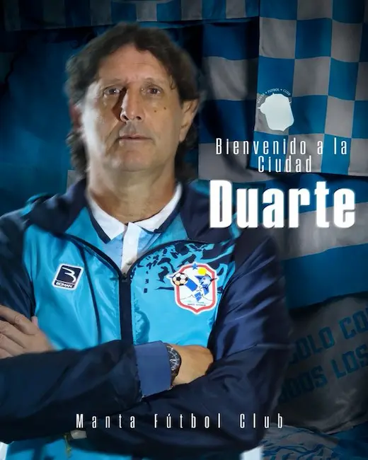 Raúl Duarte asume la dirección técnica del Manta FC tras dejar Liga de Portoviejo 22 Raúl Duarte asume la dirección técnica del Manta FC tras su paso por Liga de Portoviejo. Debutará este sábado como local frente a Leones FC.