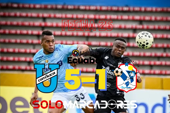 ¡Contundencia camarata! Universidad Católica goleó a Manta FC en el Olímpico Atahualpa 23 Universidad Católica goleó a Manta FC 5-1 en el Olímpico Atahualpa por la Liga Ecuabet 2026 y escaló al segundo lugar de la tabla de posiciones.