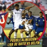 El once de emergencia con el que Gustavo Álvarez buscará afianzar a Liga de Quito ante Delfín 3 Alineación de Liga de Quito vs Delfín por la fecha 23. Conoce las bajas por sanción y lesión del equipo albo para el partido en el Rodrigo Paz.