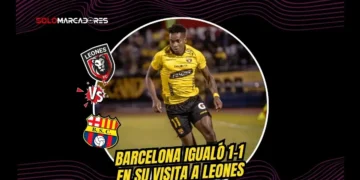 Barcelona igualó 1-1 ante Leones en la fecha 23 de la Liga Ecuabet. Gol de Sergio Díaz tras revisión del VAR salvó un punto en Ibarra.
