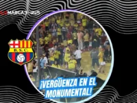 Caos en el Monumental: Intento de invasión de campo e interrupción marcan el Barcelona vs. Macará 5 Caos en la General Sur del Estadio Monumental durante el partido Barcelona vs. Macará obliga a la suspensión temporal por intento de invasión.