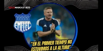 Cristian Nasuti analizó la derrota 0-2 de Emelec ante Aucas. El DT del Bombillo detalló los errores tácticos y la racha de cuatro partidos sin ganar.