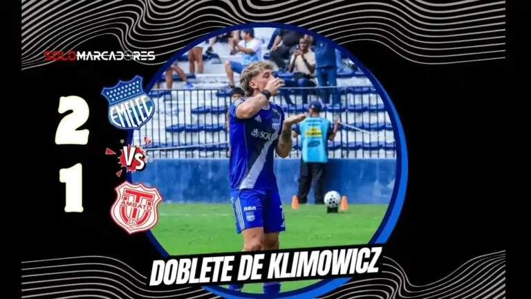 Emelec superó a Técnico Universitario con doblete de Luca Klimowicz, sumó 32 puntos y escaló al décimo lugar de la tabla.