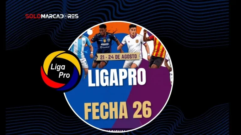 Horarios y programación de la Fecha 26 de la LigaPro 2026. Independiente defiende el liderato mientras se define la clasificación a copas.