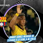Jandry Gómez daría el salto a Europa: negocian su fichaje directo a la Serie A de Italia 3 Jandry Gómez, canterano de 20 años de Barcelona SC, negocia su traspaso a la Serie A de Italia. El club conservará un porcentaje de su pase.