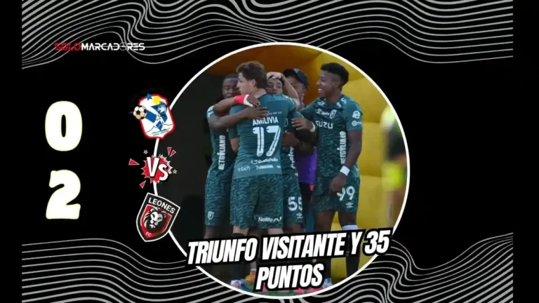 Leones FC derrotó 2-0 a Manta por la fecha 25 de la Liga Ecuabet con goles de Griffa y Borja. Suma 35 puntos y sube al séptimo lugar.
