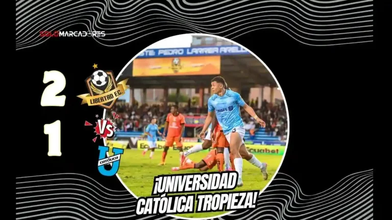 Libertad FC derrotó 2-1 a Universidad Católica en la Liga Ecuabet. Los lojanos suman 33 puntos y se acercan al hexagonal principal del torneo.