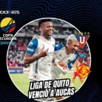 ¡Liga de Quito avanza a semifinales de la Copa Ecuador! Venció 1-0 a Aucas con gol de Michael Estrada 3 Liga de Quito avanzó a semifinales de la Copa Ecuador al vencer 1-0 a Aucas con gol de penal de Michael Estrada en el estadio Rodrigo Paz Delgado.
