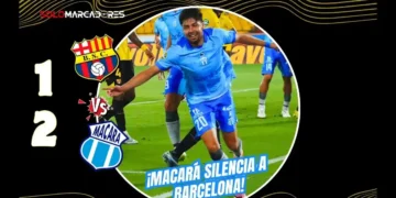 Macará venció a Barcelona 1-2 en el Estadio Monumental con doblete de Mateo Viera antes de encarar su partido por Copa Sudamericana.