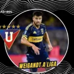 Marcelo Weigandt sería el nuevo refuerzo de Liga de Quito desde Boca Juniors 3 Marcelo Weigandt llegaría a Liga de Quito a préstamo desde Boca Juniors por un año con opción de compra sujeta a partidos jugados.