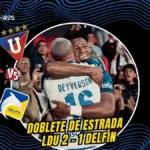Liga de Quito da la vuelta al marcador y supera a Delfín en el último minuto 3 Michael Estrada anotó un doblete de cabeza en los minutos 90 y 100 para darle la victoria 2-1 a Liga de Quito frente a Delfín en Casa Blanca.