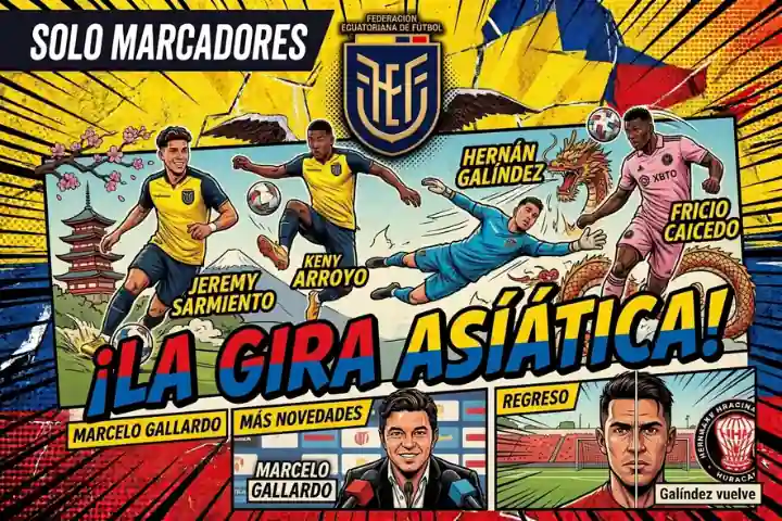 Jeremy Sarmiento y Keny Arroyo, entre los convocados por Marcelo Gallardo para la gira de Ecuador por Asia 23 La primera convocatoria de Marcelo Gallardo trae el retorno de Jeremy Sarmiento y Keny Arroyo para la gira asiática de la Tri.