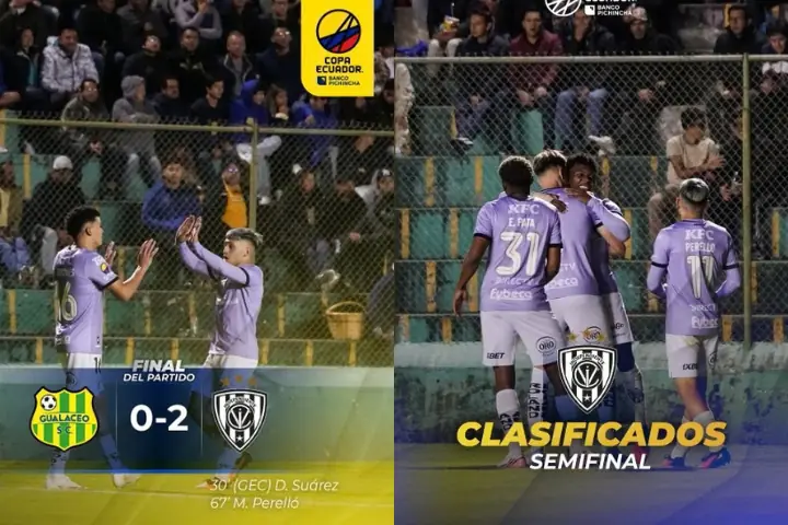 Independiente del Valle tumba a Gualaceo y completa el cuadro de semifinales en la Copa Ecuador 2026 23 IDV derrotó 2-0 a Gualaceo SC en Azogues y clasificó a las semifinales de la Copa Ecuador 2026, donde jugará frente a Delfín SC.