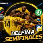 Delfín SC se mete en semifinales de la Copa Ecuador 3 Delfín SC venció 2-0 a Liga de Portoviejo en el Reales Tamarindos con goles de Arce y Ayunta, clasificando a semifinales de la Copa Ecuador 2026.