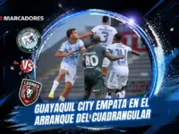 Guayaquil City rescata el empate ante Leones FC en el arranque del cuadrangular 5 Guayaquil City igualó 1-1 ante Leones FC en la fecha 1 del cuadrangular por la Copa Sudamericana gracias a un gol agónico de Diego Dorregaray.