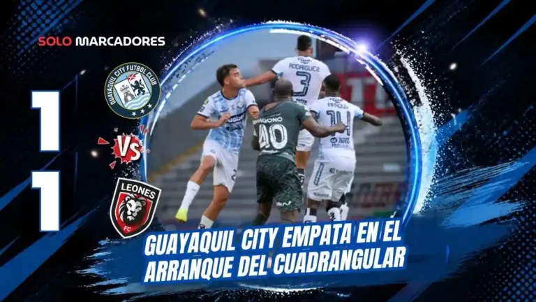 Guayaquil City igualó 1-1 ante Leones FC en la fecha 1 del cuadrangular por la Copa Sudamericana gracias a un gol agónico de Diego Dorregaray.