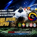 La Liga Pro confirmó el fixture completo de la Fecha 1 en la fase final 4 La Liga Pro definió la agenda de los Horarios Fecha 1 fase final. Barcelona SC vs. Independiente del Valle cerrará la jornada el lunes 21 de septiembre.