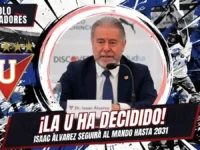 Isaac Álvarez seguirá presidiendo a Liga de Quito hasta el 2031 5 Isaac Álvarez continuará como presidente de Liga de Quito hasta 2031 tras lograr 247 votos a favor en la asamblea de elección.