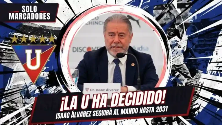 Isaac Álvarez continuará como presidente de Liga de Quito hasta 2031 tras lograr 247 votos a favor en la asamblea de elección.