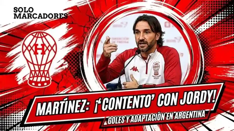 Diego Martínez destacó el rendimiento de Jordy Caicedo en Huracán. El club gestiona la compra de su pase tras sumar 5 goles en Argentina.
