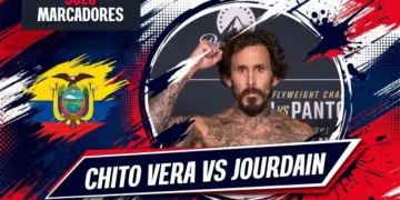 Marlon ‘Chito’ Vera busca cortar su racha en UFC 331: hora, canal y detalles de la pelea contra Charles Jourdain 2 Marlon Vera se enfrenta a Charles Jourdain en las preliminares de UFC 331. Revisa la hora de inicio en Ecuador, canal de transmisión y detalles.